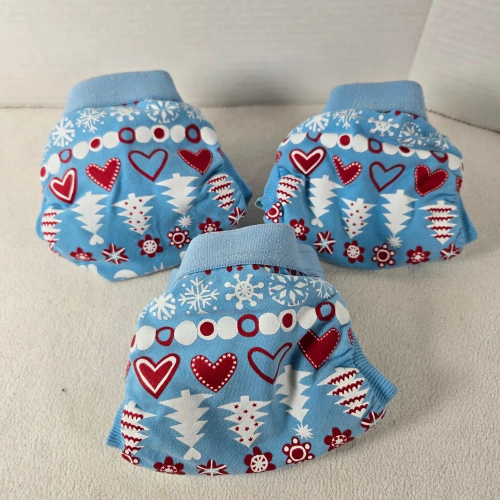 Gebo Baby‎ Cloth Diaper Covers Reusable Small Christmas Holiday Print 3 Pack